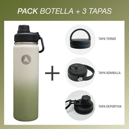 PACK BOTELLA + 3 TAPAS wildmatcha